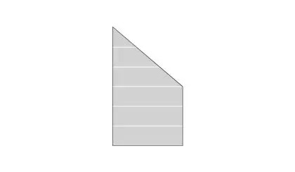 Abschlusselement, 8mm, 103 x 174 auf 87 cm, Streifendekor Abschlusselement, 8mm, 103 x 174 auf 87 cm, Streifendekor