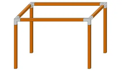 Pergola-Bausatz mit dem Gesamtmaß 240 x 300 cm aus Kiefer/Fichte (KDI) bestehend aus 4 Posten, 4 Querbalken, 4 Steckverbinder und 8 Kopfbänder, OHNE Schrauben Pergola-Bausatz mit dem Gesamtmaß 240 x 300 cm aus Kiefer/Fichte (KDI) bestehend aus 4 Posten, 4 Querbalken, 4 Steckverbinder und 8 Kopfbänder, OHNE Schrauben