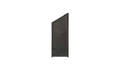 Abschlußelement der Sichtschutzelemente aus Polyrattan. Wetterfeste und handgeflochtene Polyrattanstreifen. Durch eine Innenverstärkung aus Aluminiumrohren wird für erhöhte Stabilität gesorgt. Abschlußelement der Sichtschutzelemente aus Polyrattan. Wetterfeste und handgeflochtene Polyrattanstreifen. Durch eine Innenverstärkung aus Aluminiumrohren wird für erhöhte Stabilität gesorgt.