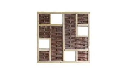 Weidensichtschutz Elemente aus geflochtener Weide und lbraun gebeiztem Kiefernholz mit einem Maß von 180 x 180cm Weidensichtschutz Elemente aus geflochtener Weide und lbraun gebeiztem Kiefernholz mit einem Maß von 180 x 180cm