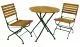 Die klappbaren Stühle des Balkonmöbel Sets haben ein Maß von ca. 47 x 62,5 x 83 cm und der runde Tisch misst ca. 77 x 72 cm