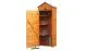 Kompakter 78 x 49,5 x 194,5 cm Geräteschrank mit drei integrierten Ablageflächen (hier in Honigbraun) 