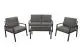 Loungegarnitur Aluminium für 4 Personen: Ein Sofa, zwei Sessel und ein Loungetisch in modernem Anthrazit