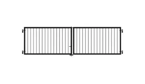 300 cm breites Doppeltor Basic aus witterungsbeständigem, 3 cm starkem Stahl in Schwarz