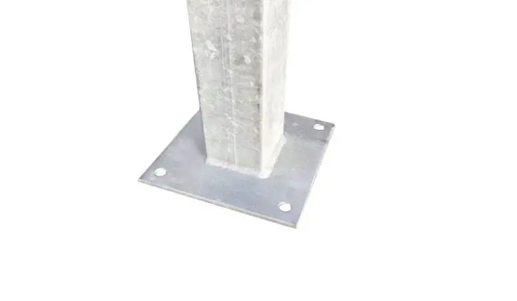 Metallplatte silber gebürstet 38x38 cm 4,5 kg. Mit Fußdorn