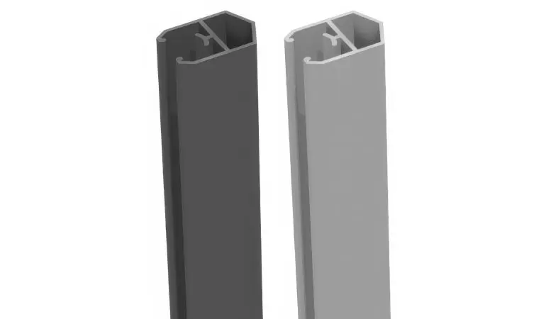 Alu Abschlussprofil in den Farben Silbergrau und Anthrazitgrau - in Pyramidenform - 180 cm lang