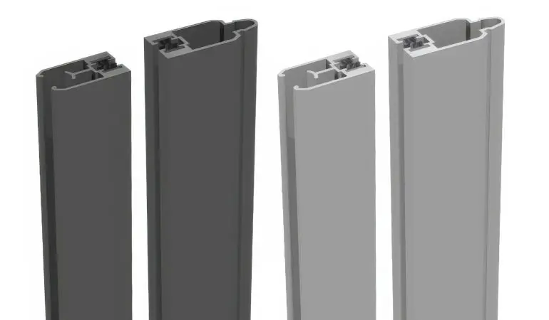 Alu Adapterleiste zur Montage von Glas oder Lochblechelementen - 180 cm lang - 2 teilig - mit Bürstendichtung