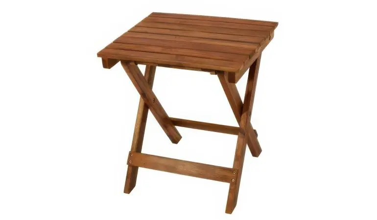 Für extra Abstellfläche: Viereckiger 43 x 38 x 47,5 cm Beistelltisch klappbar aus geöltem Akazienholz