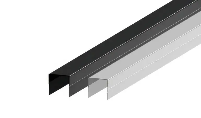 Für einen schönen Abschluss: 180 cm BPC Lamellenzaun Abdeckleiste aus beschichtetem Alu in Silber und Anthrazit