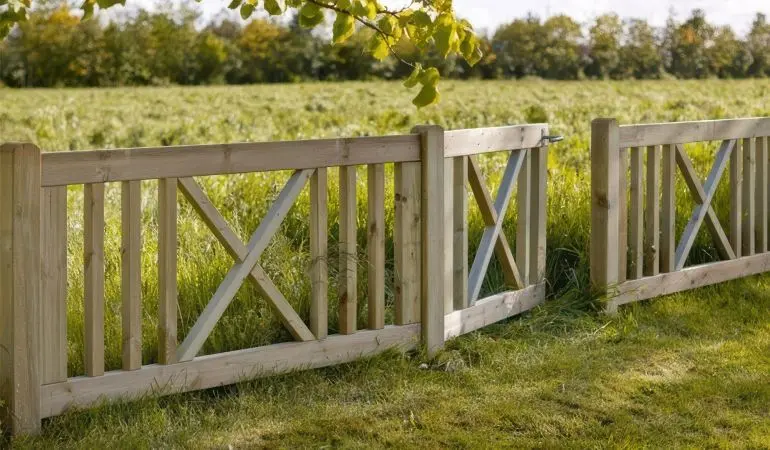 Der qualitativ hochwertige Design Gartenzaun Rom ist mit rostfreien Nägeln und Schlagschrauben verarbeitet. Er passt sich optisch wunderbar in jeden Outdoorbereich ein.