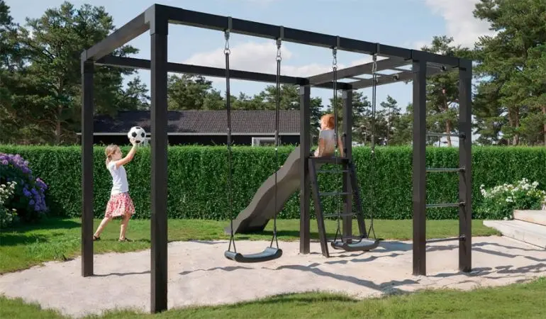 Mit dem modularen Garten Kinderspielplatz sorgen Sie für fröhliches Lachen und strahlende Gesichter