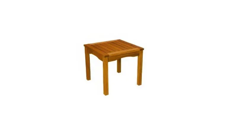 Der Gartenhocker Calgary aus braun geöltem Robinienholz, mit einem Maß von 50 x 50 x 45 cm