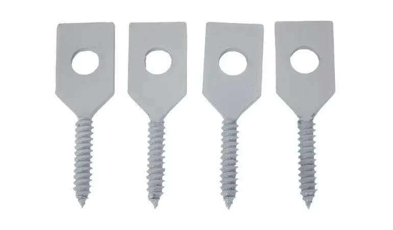 Für PVC Zaun Regen und PVC Gartenzaun Straubing: Schraublasche aus Edelstahl mit Purenit-Inlay zur unsichtbaren Gutbefestigung