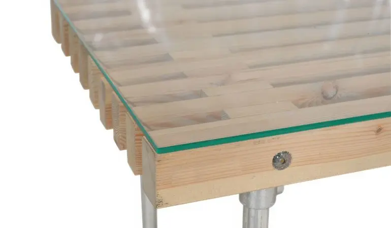 Klare und gehärtete 6 mm Glasplatte für Siesta Gartentische mit polierten Kanten, in 2 verschiedenen Formaten erhältlich