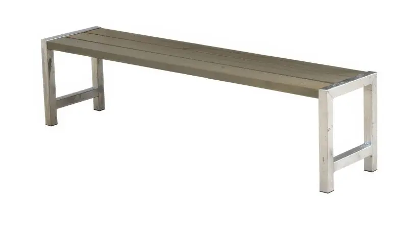 Nehmen Sie Platz: Qualitativ hochwertige Gartenbank aus fungizid behandeltem und graubraun farbgrundierten Kiefern-/Fichtenholz 