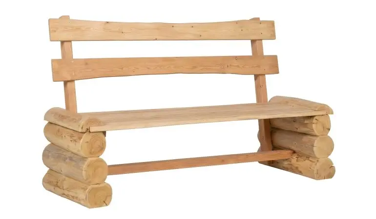 Holzbank Massiv Allgäu mit Rückenlehne, 170 cm Gartenbank (Freisteller)