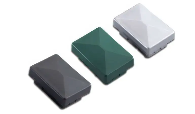 Erhältlich in Grün, Anthrazit und Silber: Doppelstabmattenzaun Pfostenkappe "Standard" für Pfostenprofile 60/40 ohne Überstand