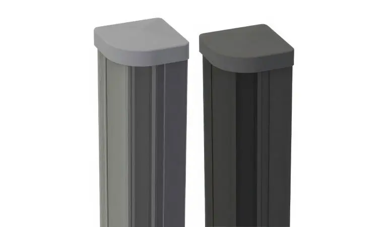 Witterungsbeständig und optisch ansprechend: Der Aluminiumpfosten ist mit silbergrauer und anthrazitfarbener Pulverbeschichtung erhältlich