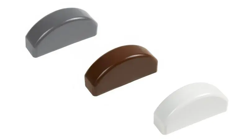 Zaunlatten Kappe - gerundet, in Weiß, Anthrazit oder Braun, 74 x 20 mm.