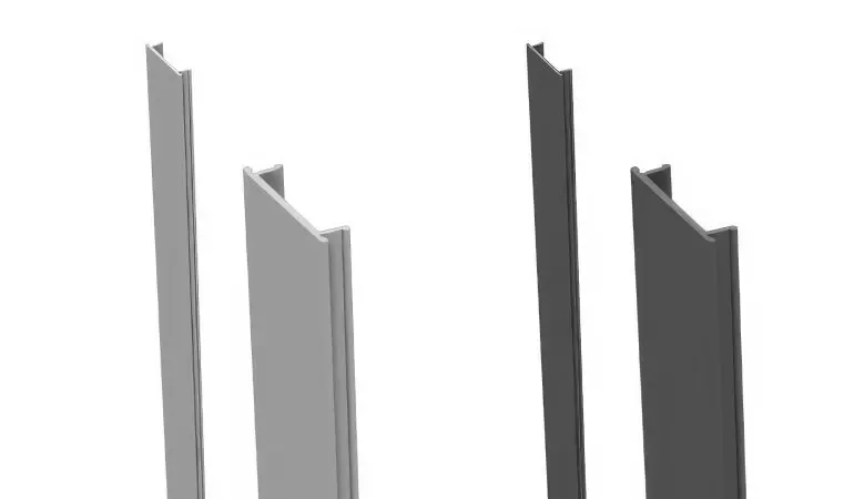 Die Alu Pfostenleisten zum Verdecken nicht genutzter Nuten an Pfosten - in den Längen 100/190 cm erhältlich - passend zur Pfostenfarbe