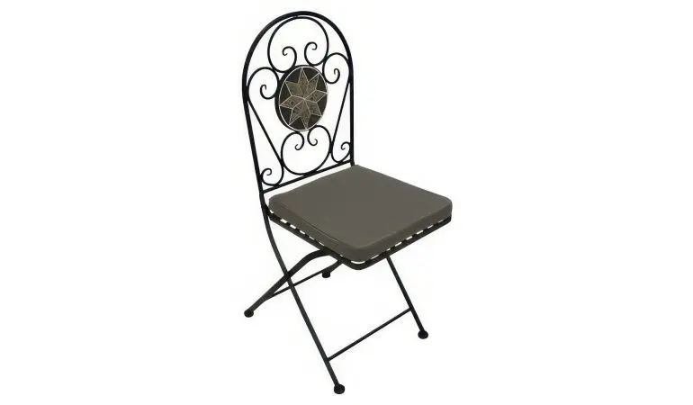 Für Terrassen und Balkone: Klappbarer 40 x 47 x 96 cm Bistrostuhl im 2er-Set; Lieferung inklusive Sitzkissen