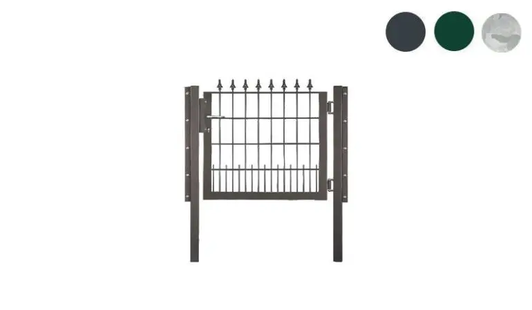 Das 1000 mm breite Einzeltor mit Zierspitzen ist in vier Höhen erhältlich: 700, 900, 1100 und 1300 mm