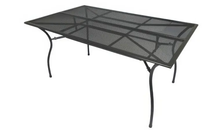 Wetterfester und robuster 150 x 90 x 73 cm Gartentisch aus Streckmetall für 4-6 Personen