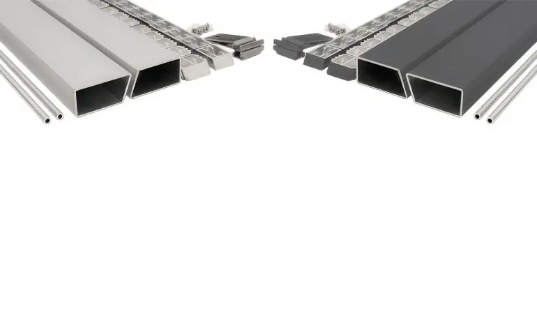 Erhältlich in Silber und Anthrazit: Montage-Set für BPC Steckzaunsystem Hadersleben und BPC Rhombusleisten Hadersleben 