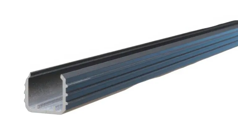 2 x 1,8 x 182 cm Adapterschiene aus Aluminium: Zur Montage von Nut-Feder-Profilen der Serie Bambuszaun Halle im Eco Steckzaun Pfosten