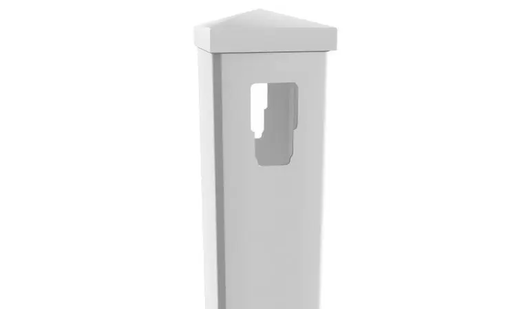 Den 12,7 x 12,7 cm Vierkantpfosten gibt es in fünf Varianten: Für Abschlüsse (112,7 / 190 cm), Verbindungen, 90°-Winkel und Anschlüsse