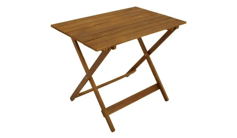Mit seiner kompakten Größe von 90 x 60 x 74 cm eignet sich der klappbare Outdoortisch ideal für kleine Terrassen und Balkone