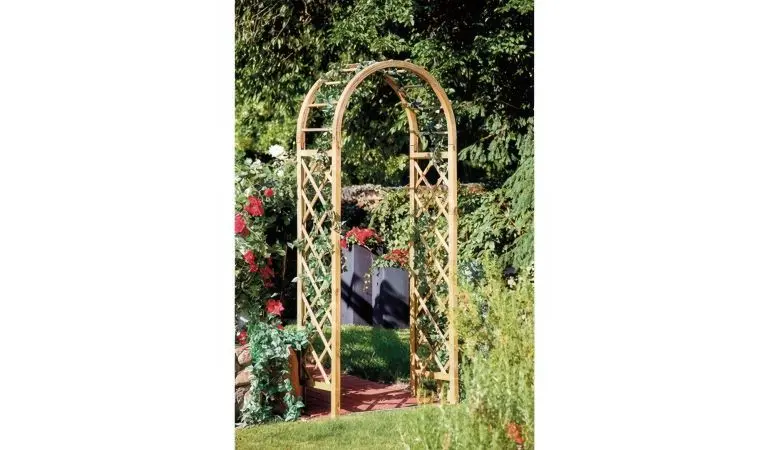Dekorativ: Der Rosenbogen Holz überzeugt durch ein klassisches Design und eine robuste Verarbeitung