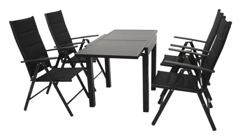 Sie haben bei der Sitzgruppe Alu die Wahl zwischen zwei Komplettsets, entweder mit kleinem (im Bild) oder großem Ausziehtisch