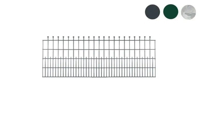 Gerade Stahlmatten schwere Ausführung mit Ø 8 mm Stäben, 9/20/9 mm U-Profilen und aufgesetzten Kugeln