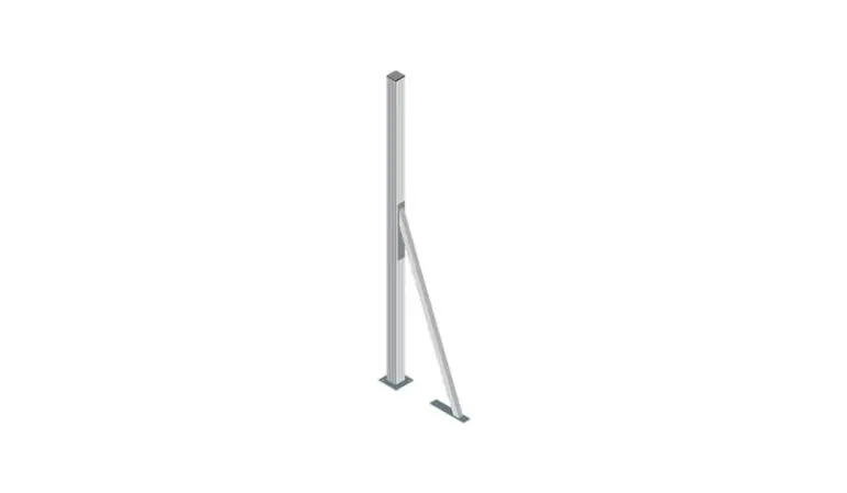 Der 5 x 48,7 x 112,6 cm Sturmanker verteilt Windlasten gleichmäßig auf das umliegende Erdreich und verleiht so dem Alu Universalpfosten noch größere Stabilität