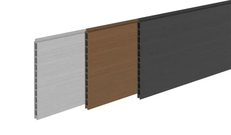 179 x 28 x 2 cm WPC Zaunbretter Laboe XL. Erhältlich in den Farben Teak, Charcoal und Smoke White