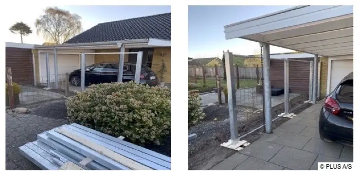 Die Knudsens entschieden sich für Stahlpfosten zum Einbetonieren