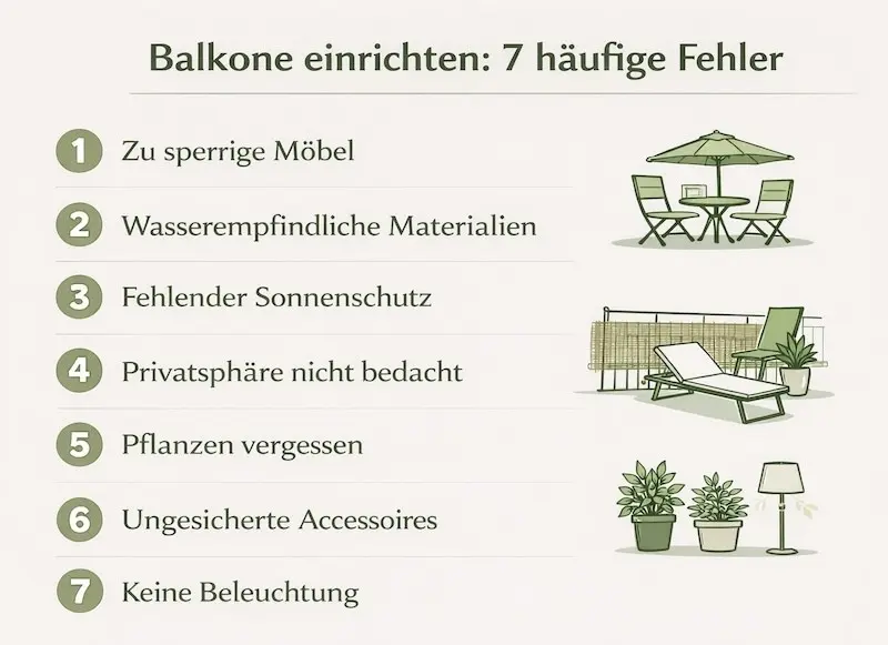 7 typische Fehler, die bei der Balkoneinrichtung gemacht werden