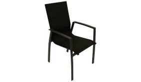 Mit ihrer gepolsterten Sitz- und Rückenfläche aus Textilene bieten die 57 x 65 x 93 cm Alu Stapelstühle viel Sitzkomfort