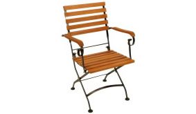 Der klappbare 60 x 57 x 85 cm Biergartensessel bietet robuste Eleganz und Komfort für Ihren Garten. Zustellung als 2er-Set