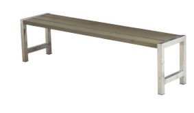 Nehmen Sie Platz: Qualitativ hochwertige Gartenbank aus fungizid behandeltem und graubraun farbgrundierten Kiefern-/Fichtenholz 