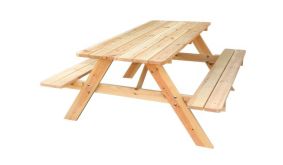 Rustikale 177 x 155 x 74 cm Picknick Sitzgruppe für 4 bis 6 Personen aus robusten Kieferplanken