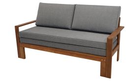 Garten Liegesofa mit Gestell aus Akazie und passenden grauen Sitzkissen