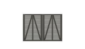 200 x 140 cm - Farbe: Umbergrau, Doppeltor aus fungizid behandeltem und doppelt farbgrundiertem Kiefern- bzw. Fichtenholz, Diagonale als Verstärkung (Lieferung ohne Zaunbeschläge)