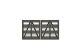 200 x 107 cm - Farbe: Umbergrau, Doppeltor aus fungizid behandeltem und doppelt farbgrundiertem Kiefern- bzw. Fichtenholz, Diagonale als Verstärkung (Lieferung ohne Zaunbeschläge)