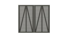 200 x 180 cm - Farbe: Umbergrau, Doppeltor aus fungizid behandeltem und doppelt farbgrundiertem Kiefern- bzw. Fichtenholz, Diagonale als Verstärkung (Lieferung ohne Zaunbeschläge)