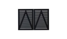 Das Doppeltor in schwarz mit dem Maß 200 x 136 cm ( B x H ) hat eine lange Nutzdauer wegen den verleimten Rahmen und der verstärkenden Querverstrebung.