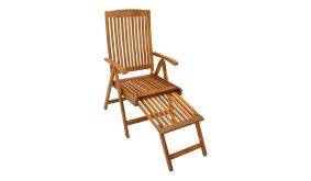 Relaxsessel aus Holz mit ausziehbarem Fußteil