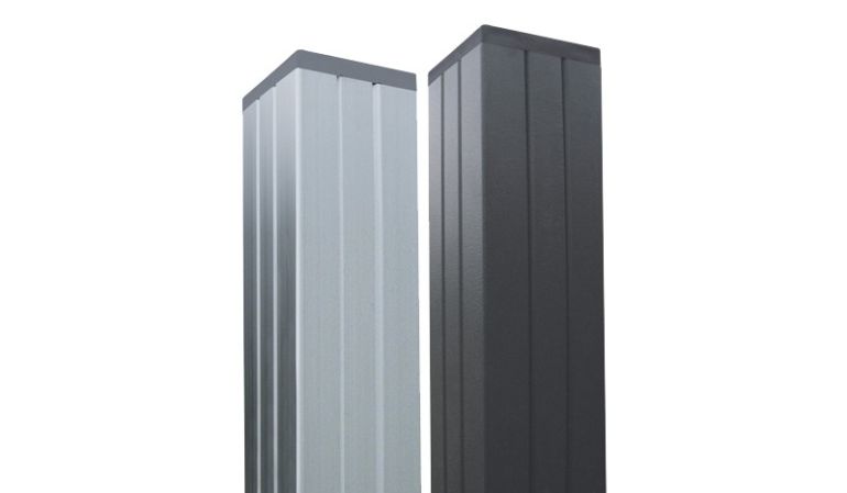 WPC Sichtschutz Zaun Zaunpfosten Aluminium Pfosten Zaunpfahl 270 x 6,8 x 6,8 cm 