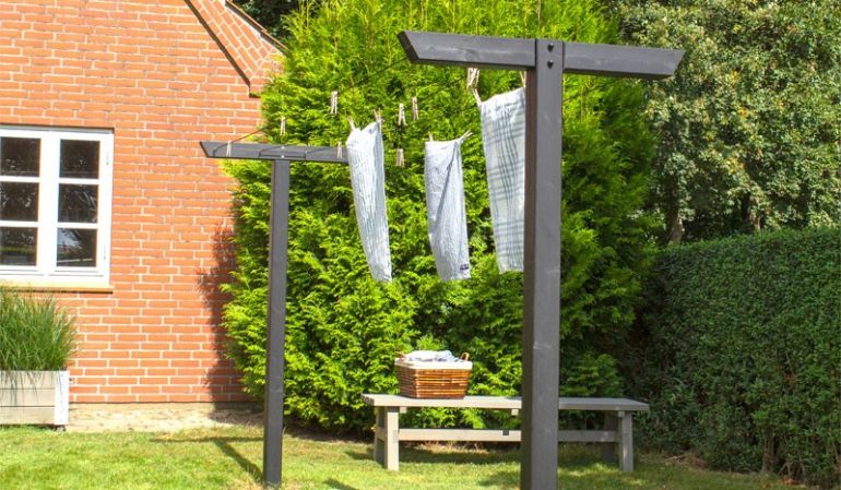 Die 400 x 90 x 185 cm Wäscheleine Garten bietet Platz für eine Menge tägliche Wäsche